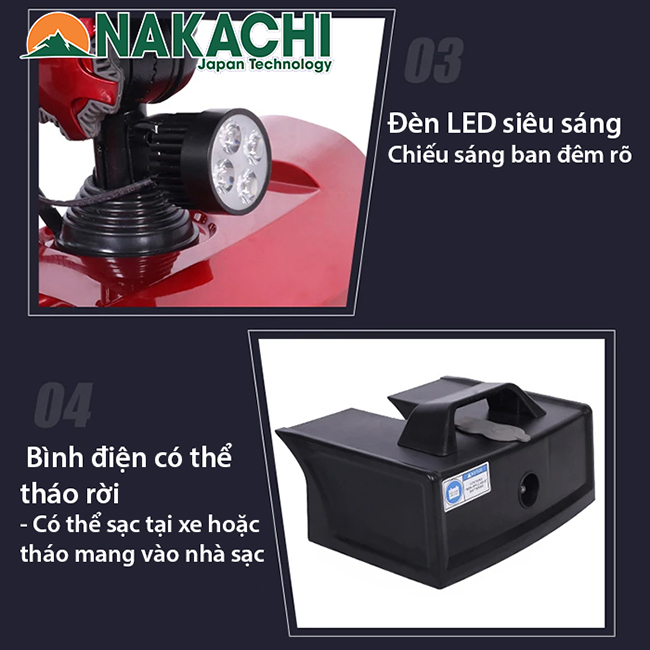 đèn còi Xe Điện 4 Bánh Nakachi NC-S02